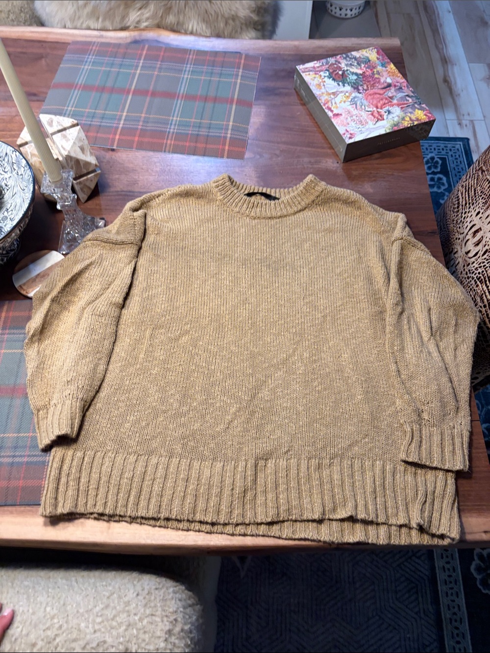 Jenni Kayne women’s line blend oversized  Crewneck Sweater in Mustard Gold
